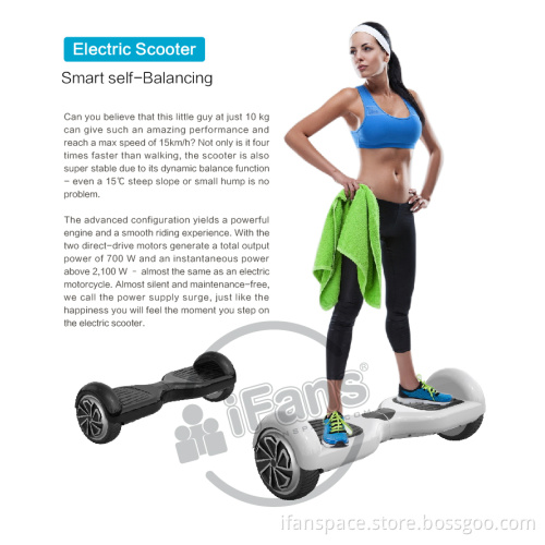 HoverBoost Two Wheels Self Balancing Smart electronic personal adult transporter with led light skywalker board